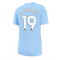 Fotbalové Dres Manchester City Julian Alvarez #19 Dámské Domácí 2023-24 Krátký Rukáv